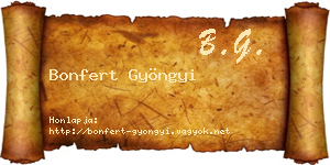 Bonfert Gyöngyi névjegykártya